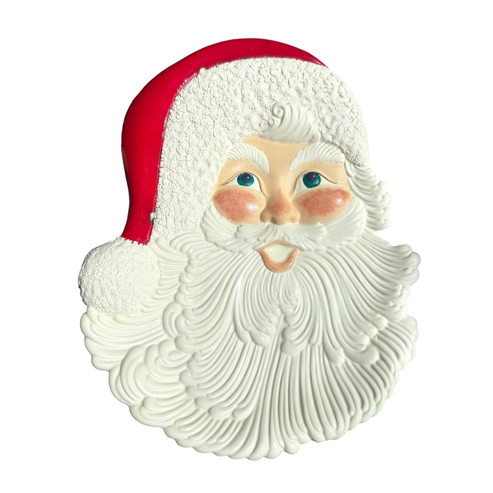 Vintage Santa Serving Platter or Wall Hanging 15.25" x 12.25" Atlantic Mold